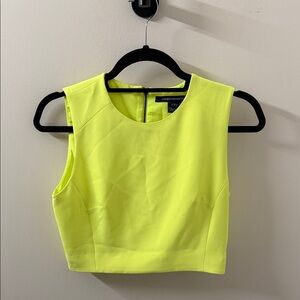 French Connection Neon Yellow Crop Top